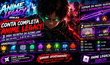Anime Legacy Roblox | 3 Eren Secretos + Blessing Max + Quase Todas as Gamepasses