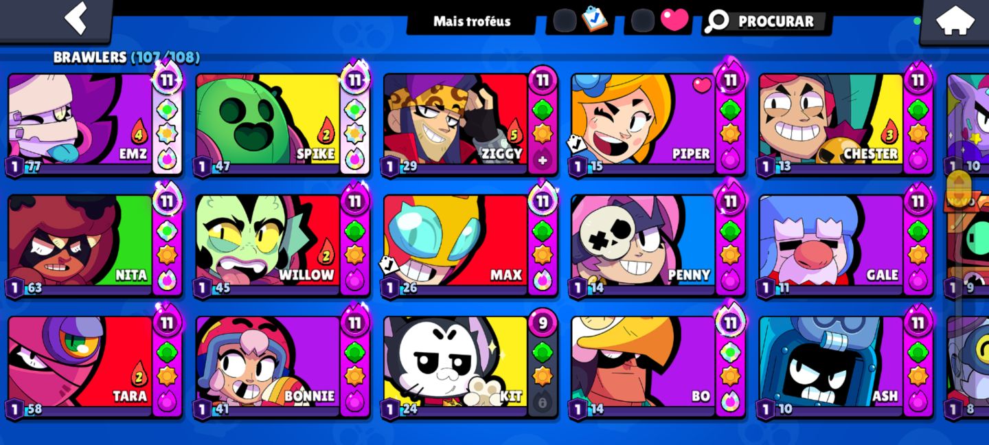 CONTA BRAWL STARS COMPLETA COM SKINS RARAS E MUITO MAIS