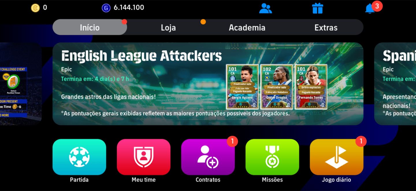 Conta eFootball Mobile FORTE | Força Coletiva 3148 | Jogadores 99+