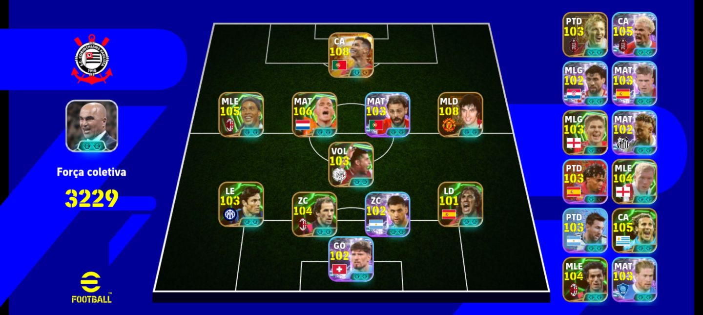 CONTA EFOOTBALL COM GEORGE BEST,RONALDINHO GAUCHO,BARESI, SNEIJDER, DE BRUYNE