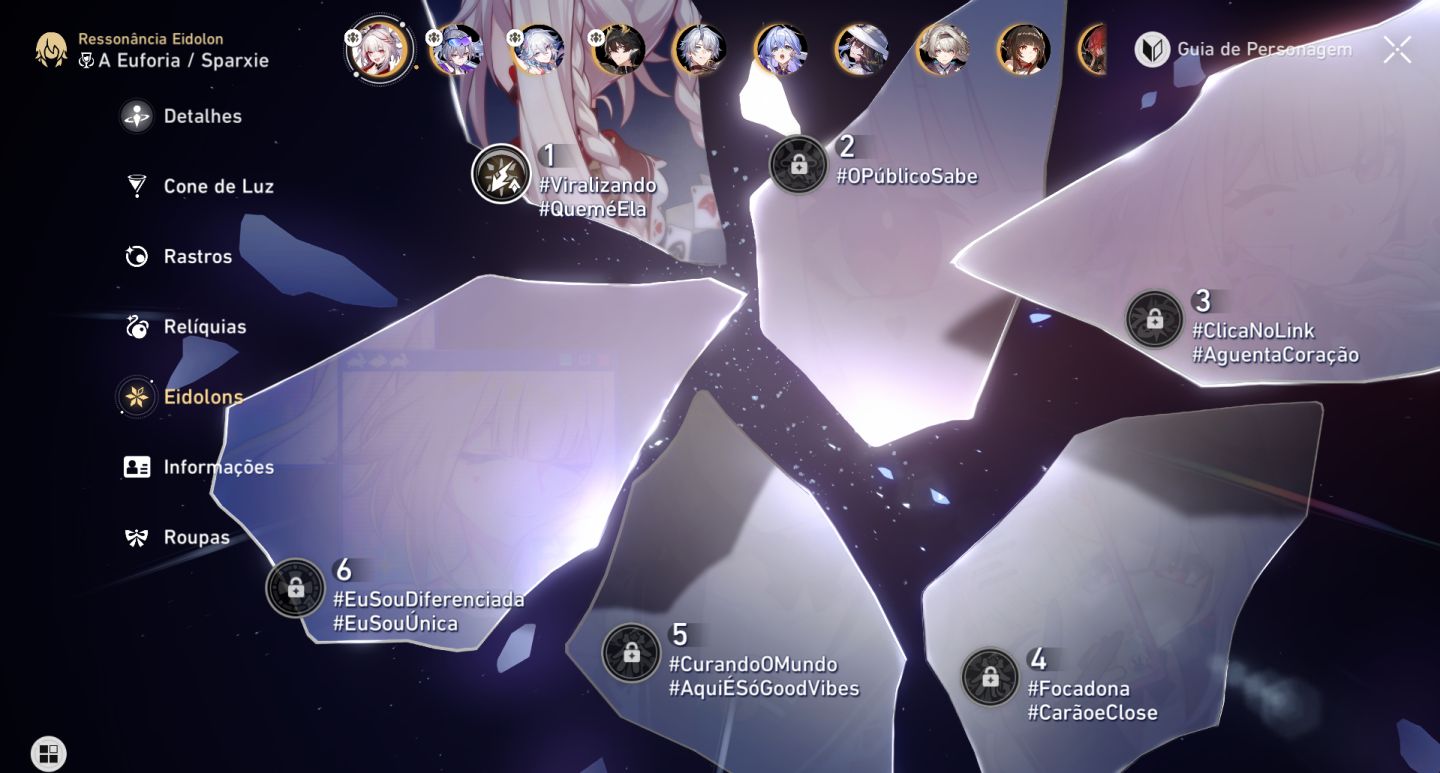 Conta endgame Honkai star rail hsr Time euforia muito forte e muito + eidolons