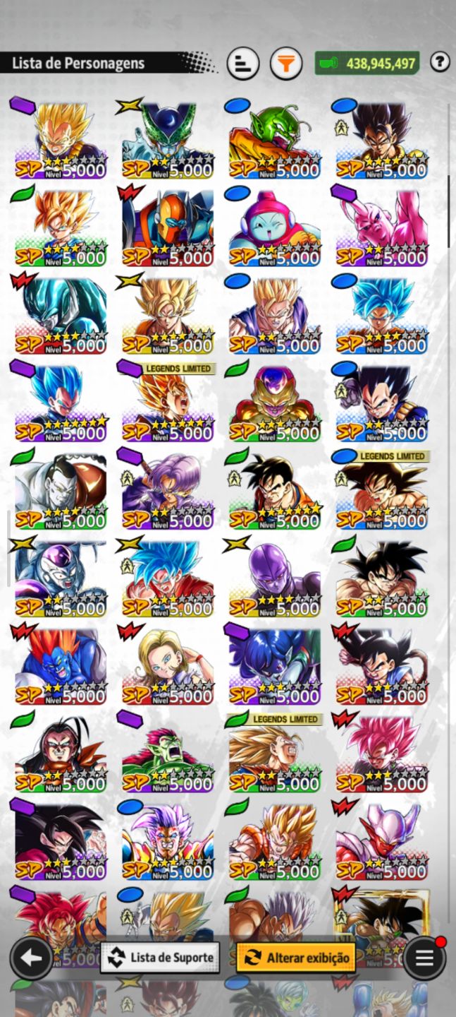 Conta dragonball legends com o novo goku ssj e cooler ultra
