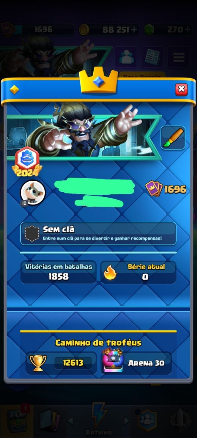 : CONTA DE CLASH ROYALE COM CRL 2024 COM 17 WINS