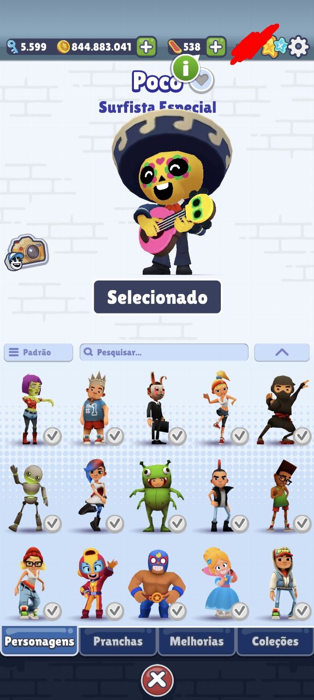 Conta rara Subway Surfers todos os personagens + 5000 chaves (2012)