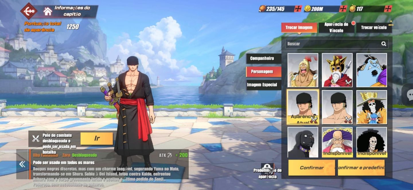 Conta one piece fight pach para começar no jogo.