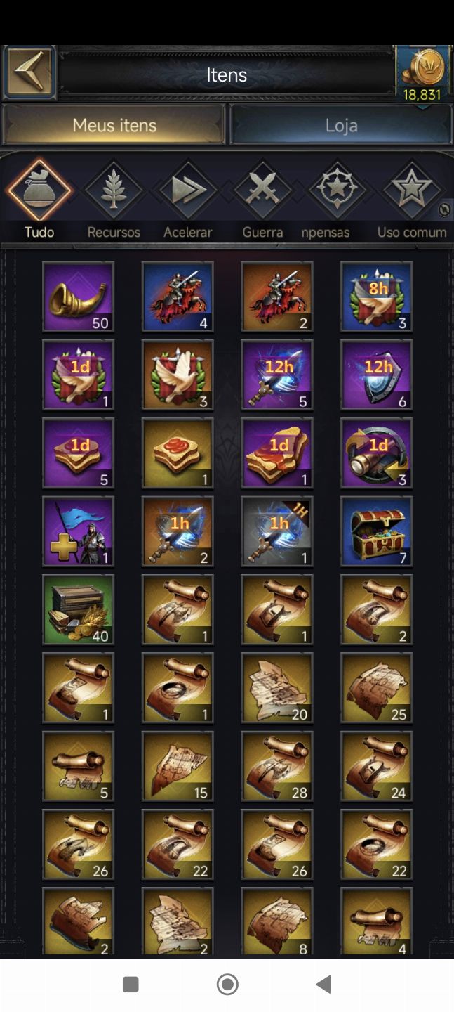 CONTA CLASH OF KINGS CASTELO 16 COM 18K DE GOLD