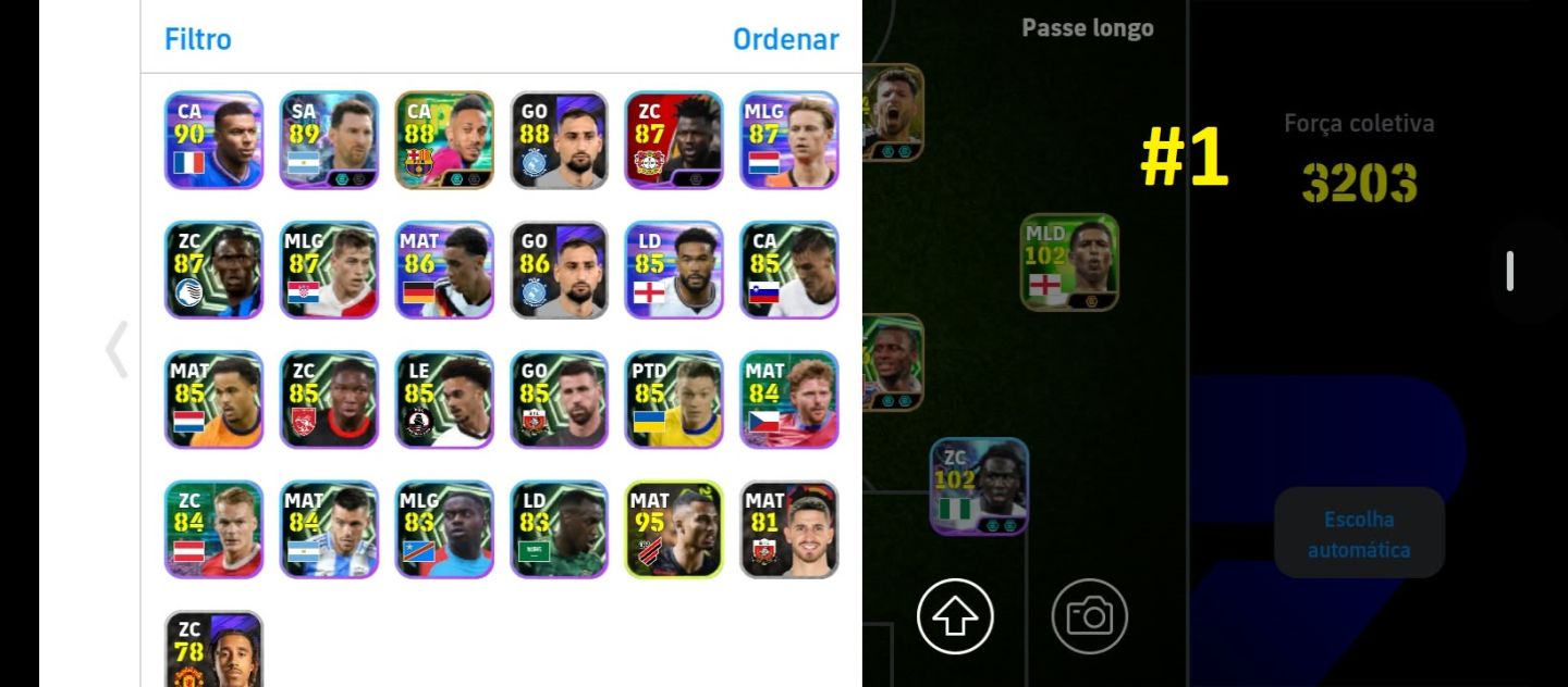 Conta Efooball Mobile Iniciante com Moedas e Varios Épicos Top