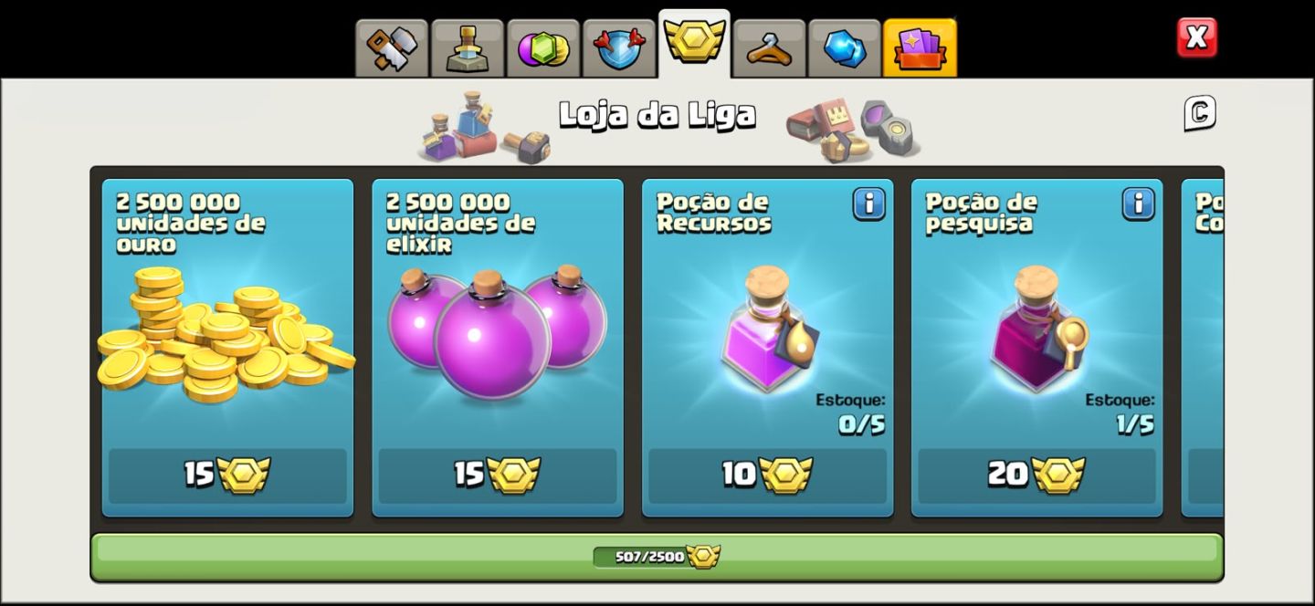 CONTA CLASH OF CLANS END-GAME - CENTRO DE VILA 18 (COM PASSES E MEDALHAS)