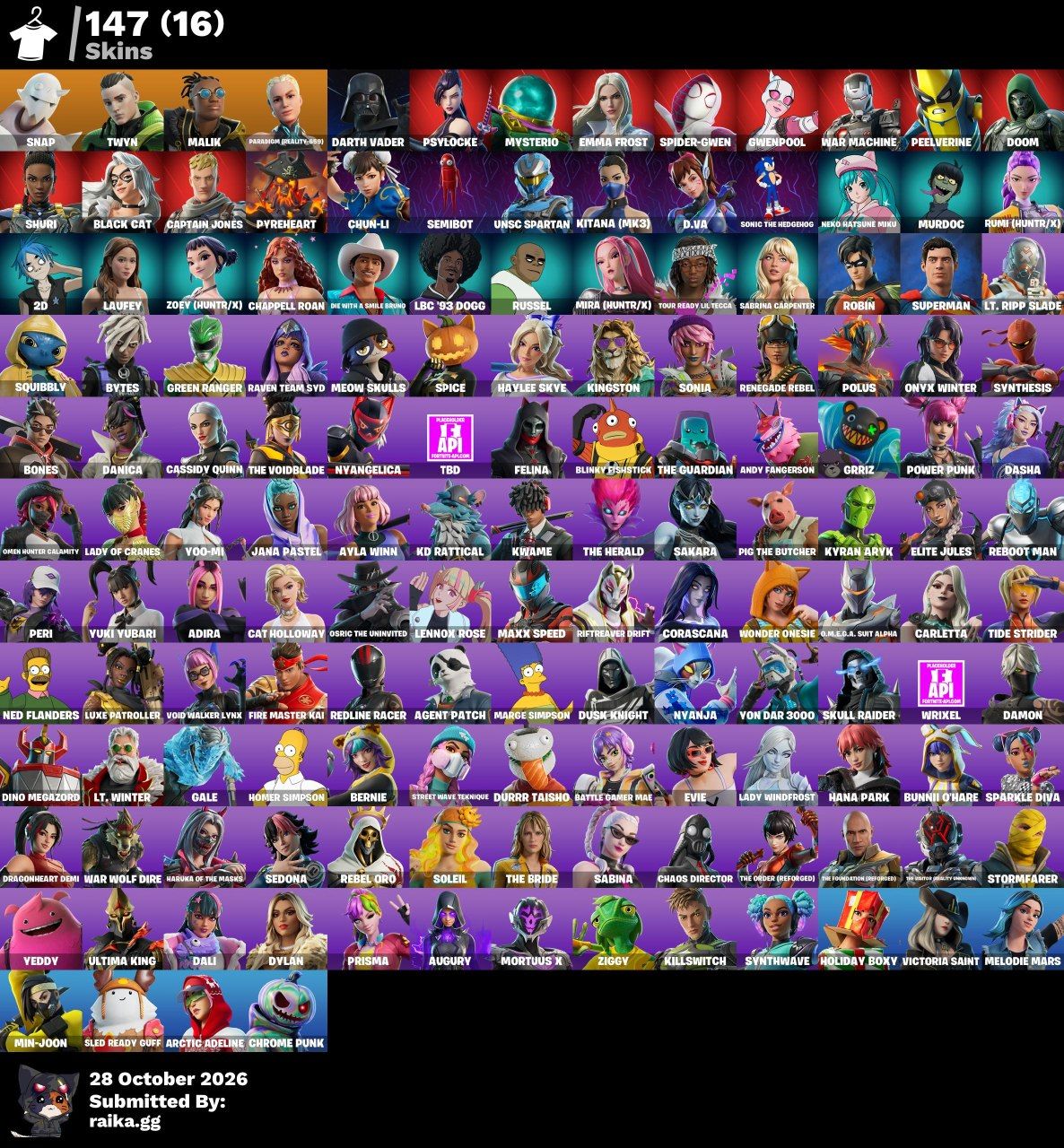 Conta fortnite 150 skim, clube acaba 4 de novembro 500 vbucks