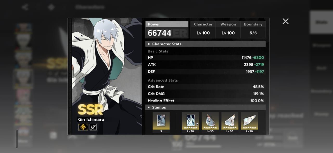 Conta Full Whale Bleach Soul Resonance, todos personagens b6