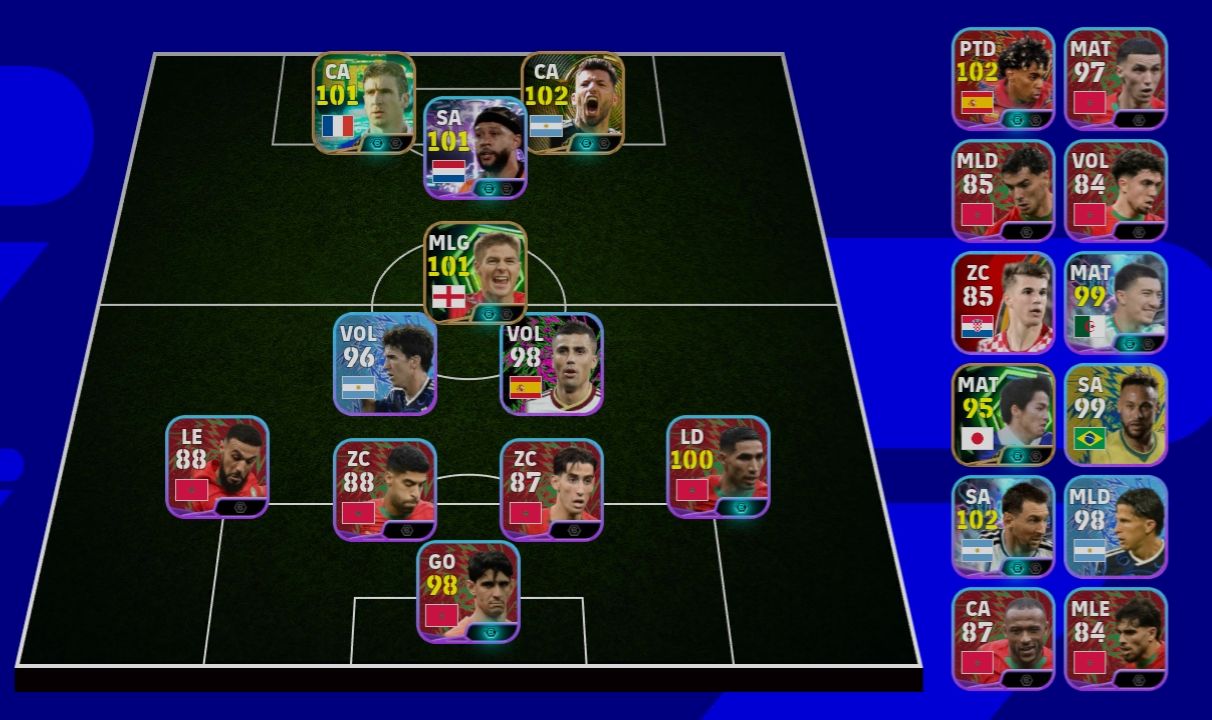 Conta eFootball + Aguero Epico + Gerrard + Yamal 102 + Messi 102 + 220 Moedas