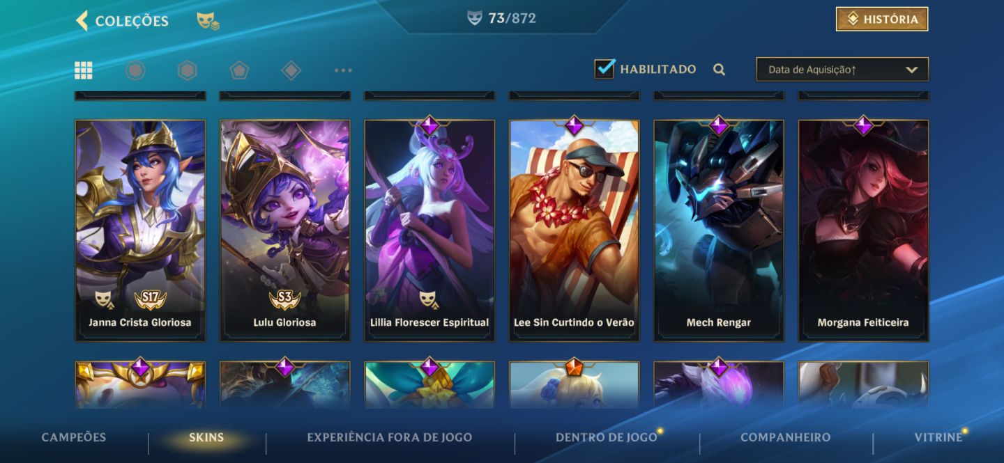 Conta main Lulu suporte e skins da lux Wild Rift