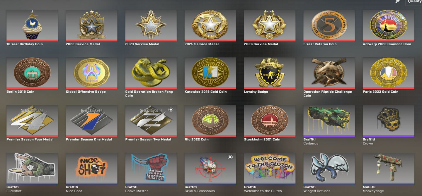 CONTA CS2 MAIN COM 30K SEASON 2 E 4, LEVEL 72 STEAM (19 MEDALHAS) PERMA GREEN