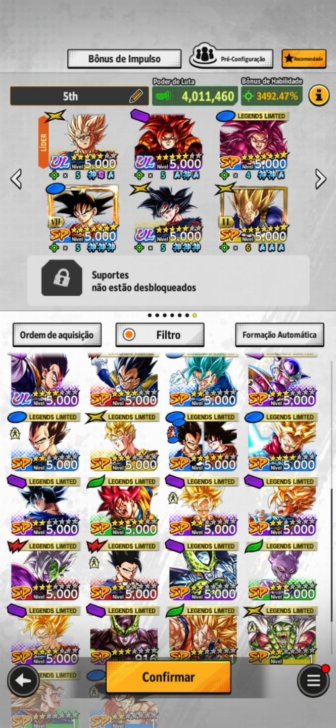 Conta Dragon Ball Legends - Grande Acervo de Personagens SP e Ultras