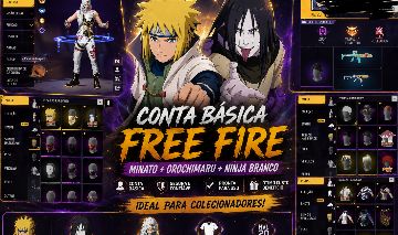 CONTA FF BÁSICA COM MINATO,OROCHIMARU+NINJA BRANCO | LOGIN GOOGLE