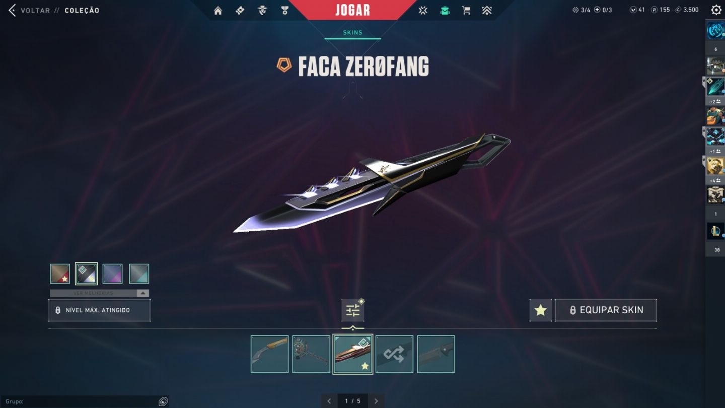 Conta com várias skins