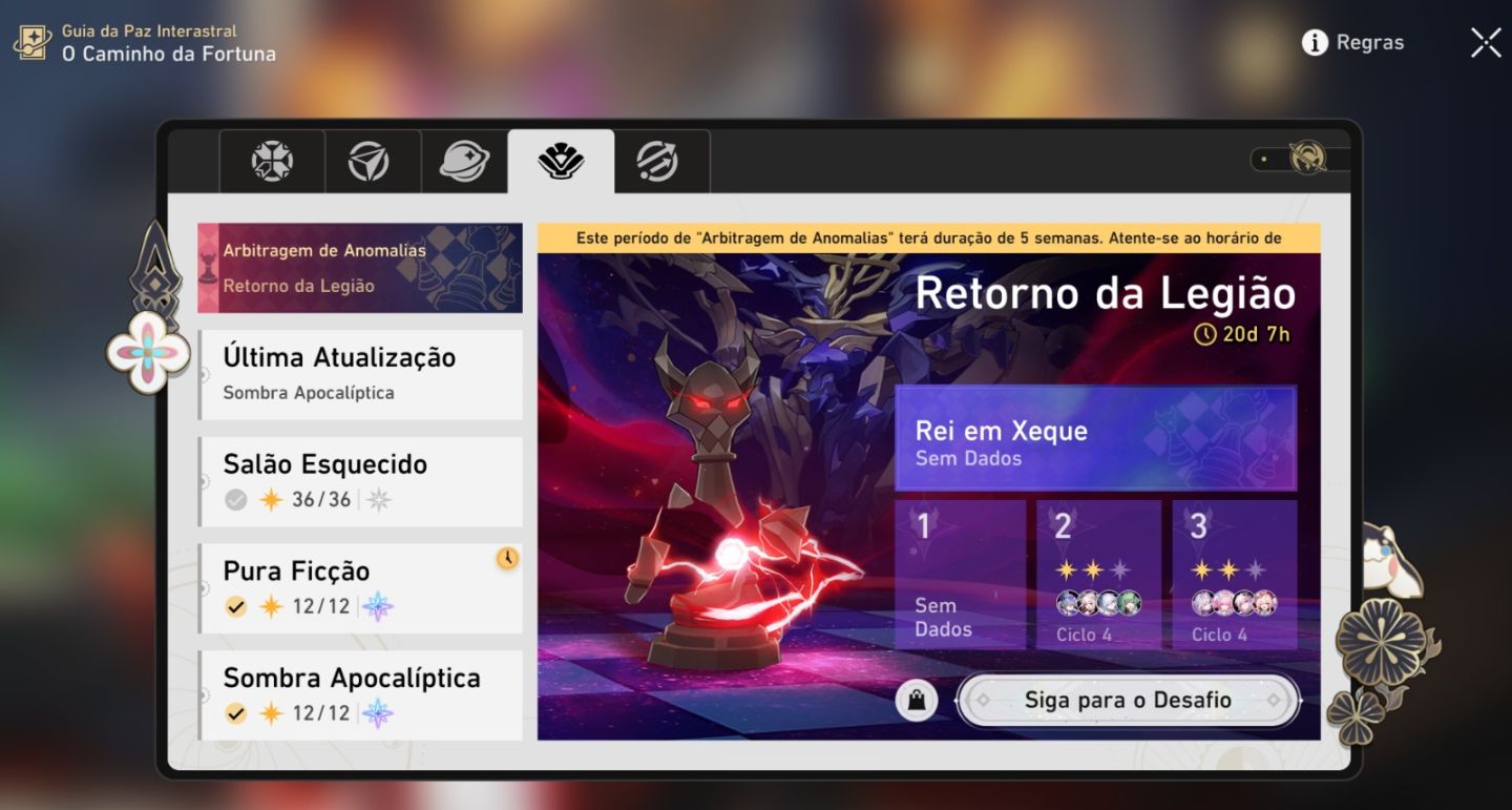 CONTA END GAME HONKAI STAR RAIL COM 53 CINCO ESTRELAS AO TODO