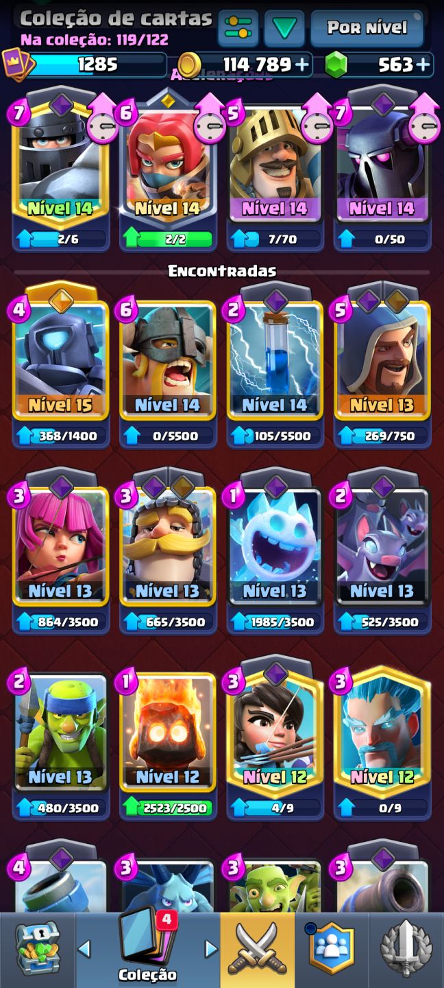 Conta de clash royale antiga muito boa