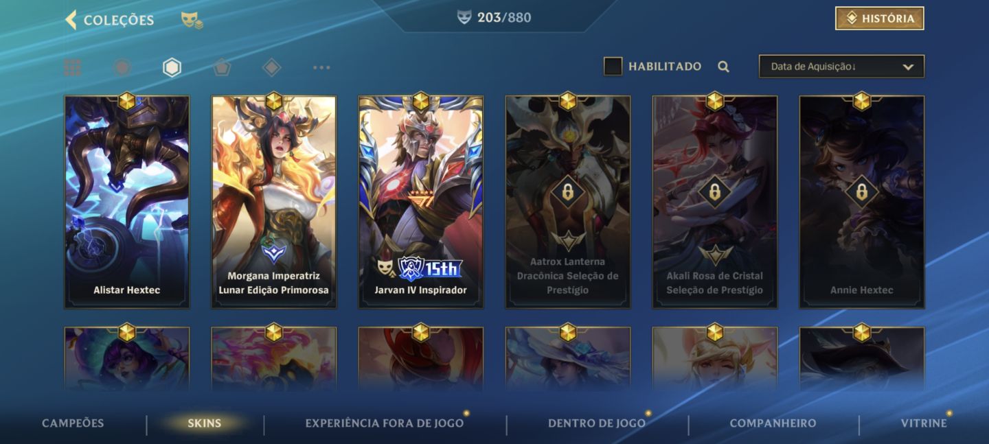 Conta ex monarca, high elo com skins raras