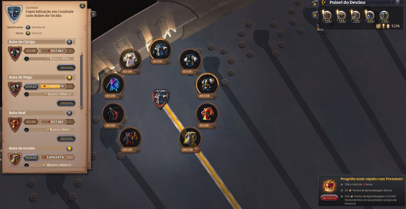 CONTA ALBION ONLINE SPEC EM ARCO E COLETA DE MINERIO E PELEGO T4