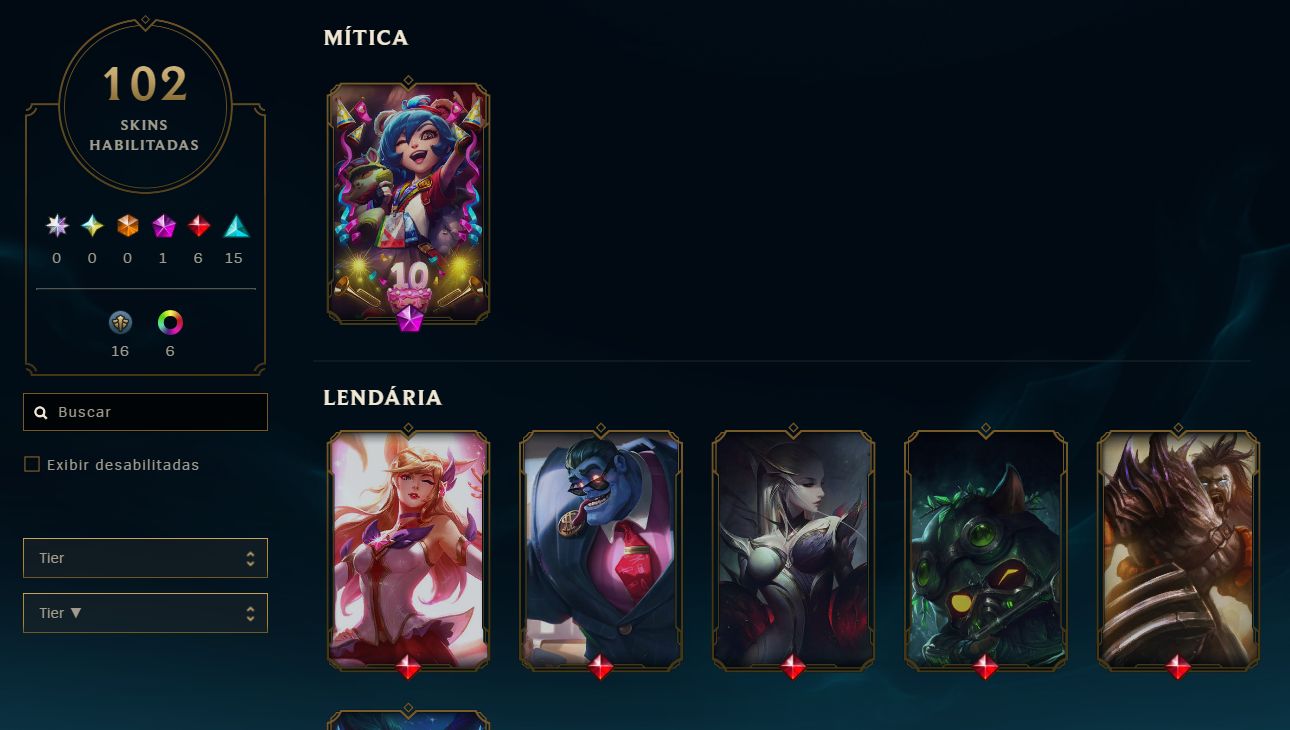 CONTA LOL | 102 SKINS | FULL ACESSO | BR