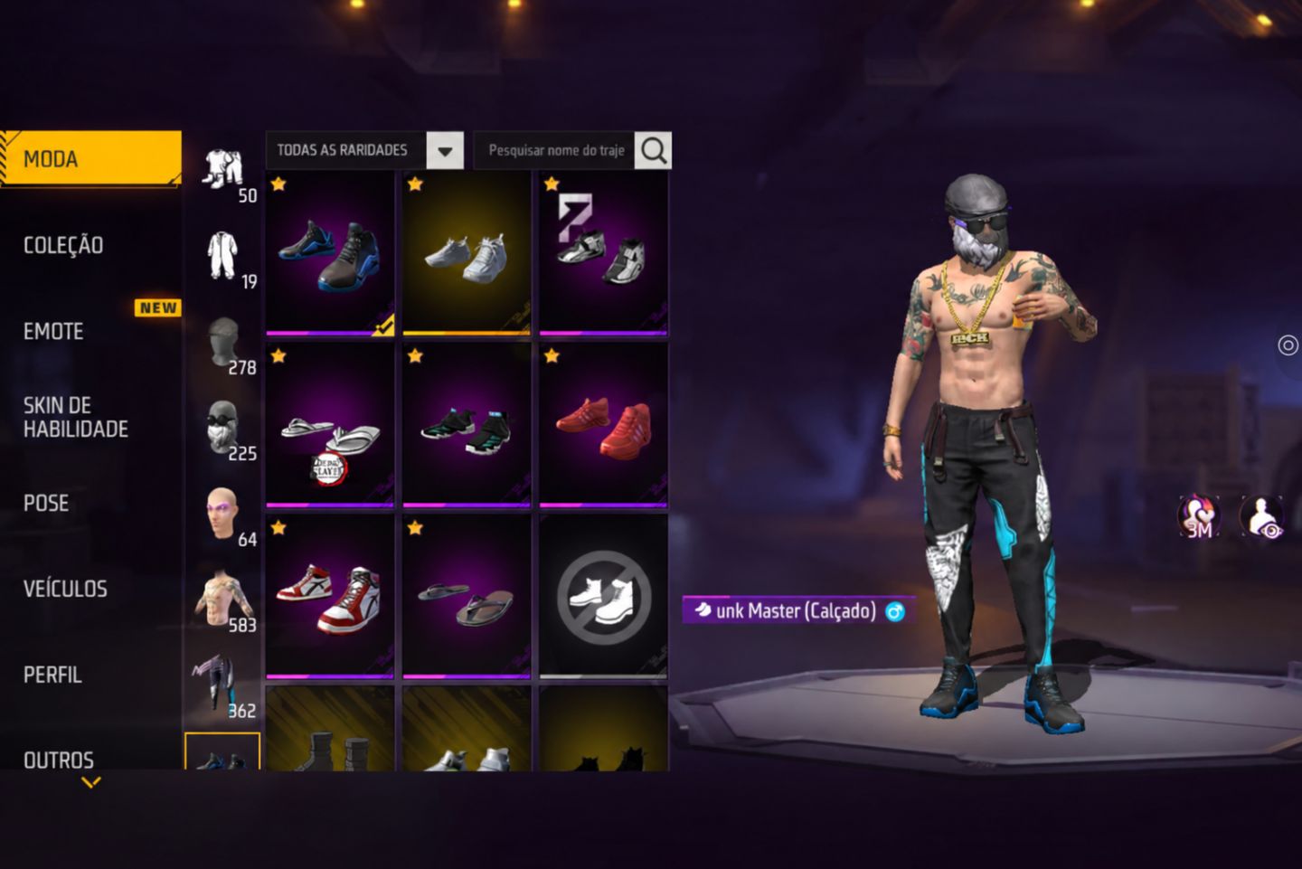 CONTA DE FREE FIRE GEMADA COM 4 PASEE