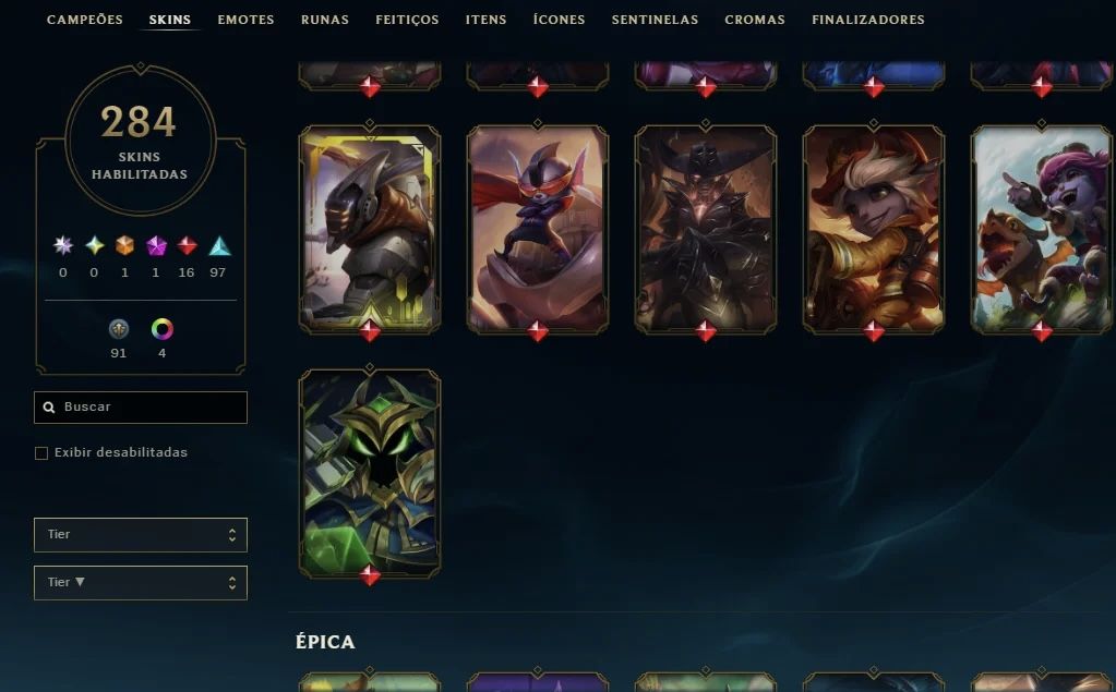 CONTA LOL PC COM 284 SKINS