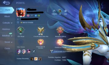 Conta de mobile legends com muitas skins