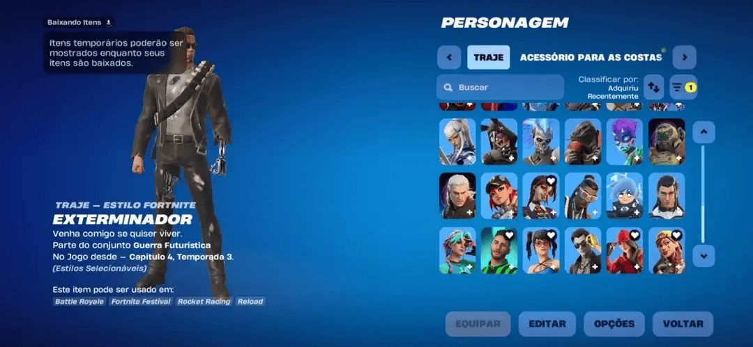 CONTA COM 58 SKINS (SKIN EXTERMINADOR, PICARETA GALIO GÉLIDO, SATORU GOJO)