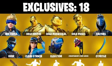94 skins | Neo Versa | Gold Brutus | Gold Meowscles | Gold Midas | Sultura