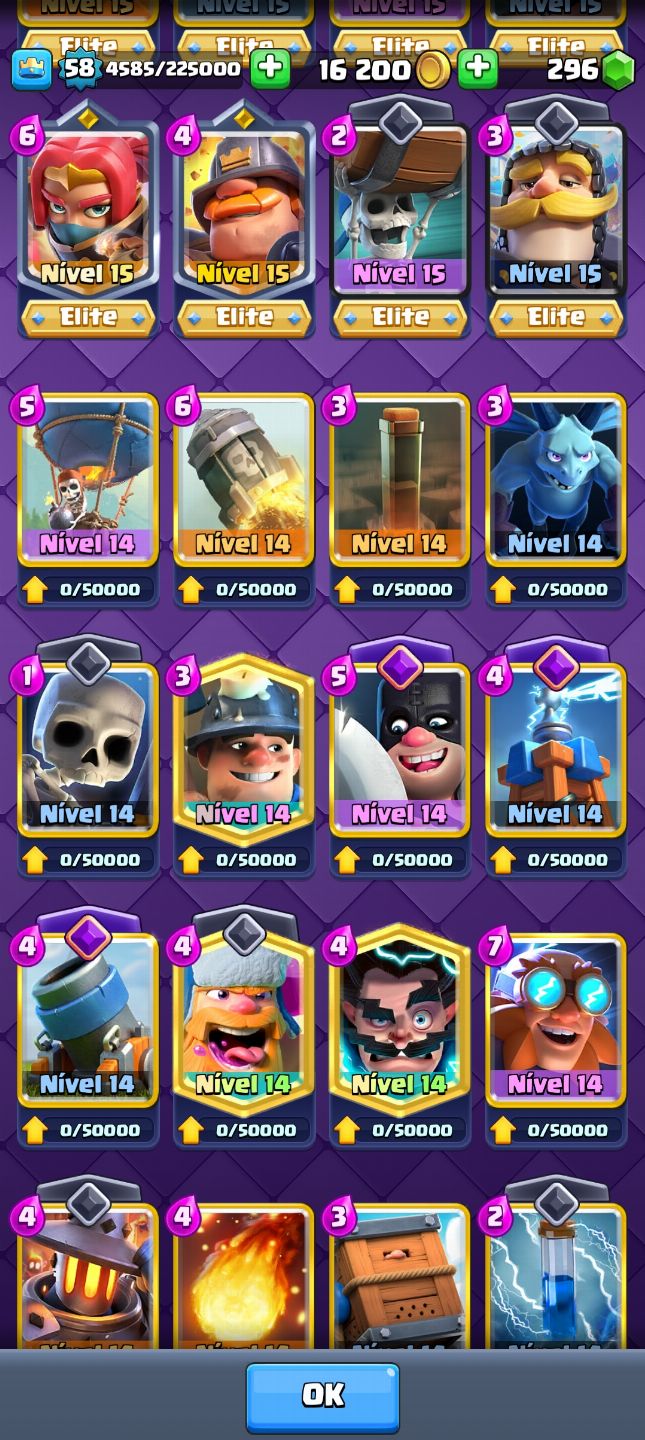 CONTA DE CLASH ROYALE gemada e upada 15 k MAIOR CAMPEAO