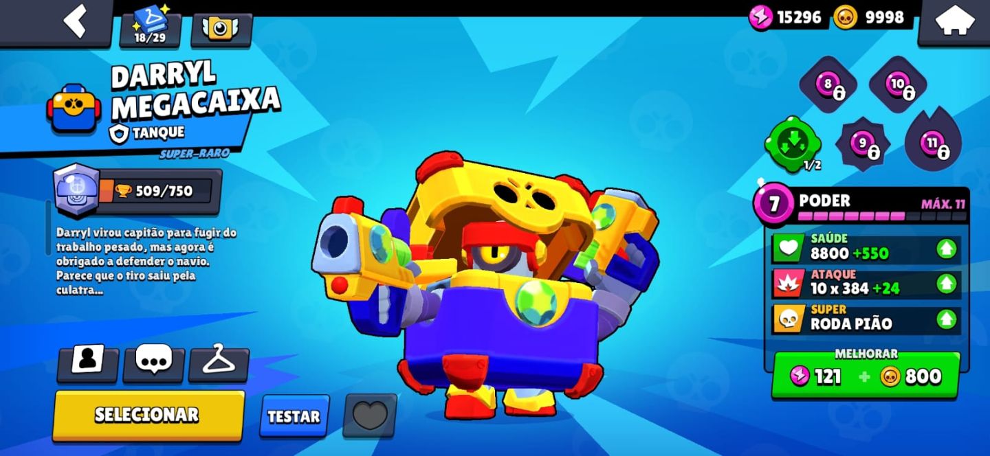 CONTA BRAWL STARS ANTIGA COM SKINS MUITOS RARAS