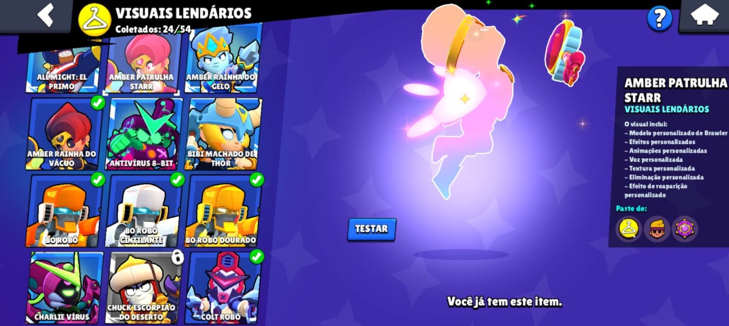 Conta de Brawl Stars gemada com 86 brawlers