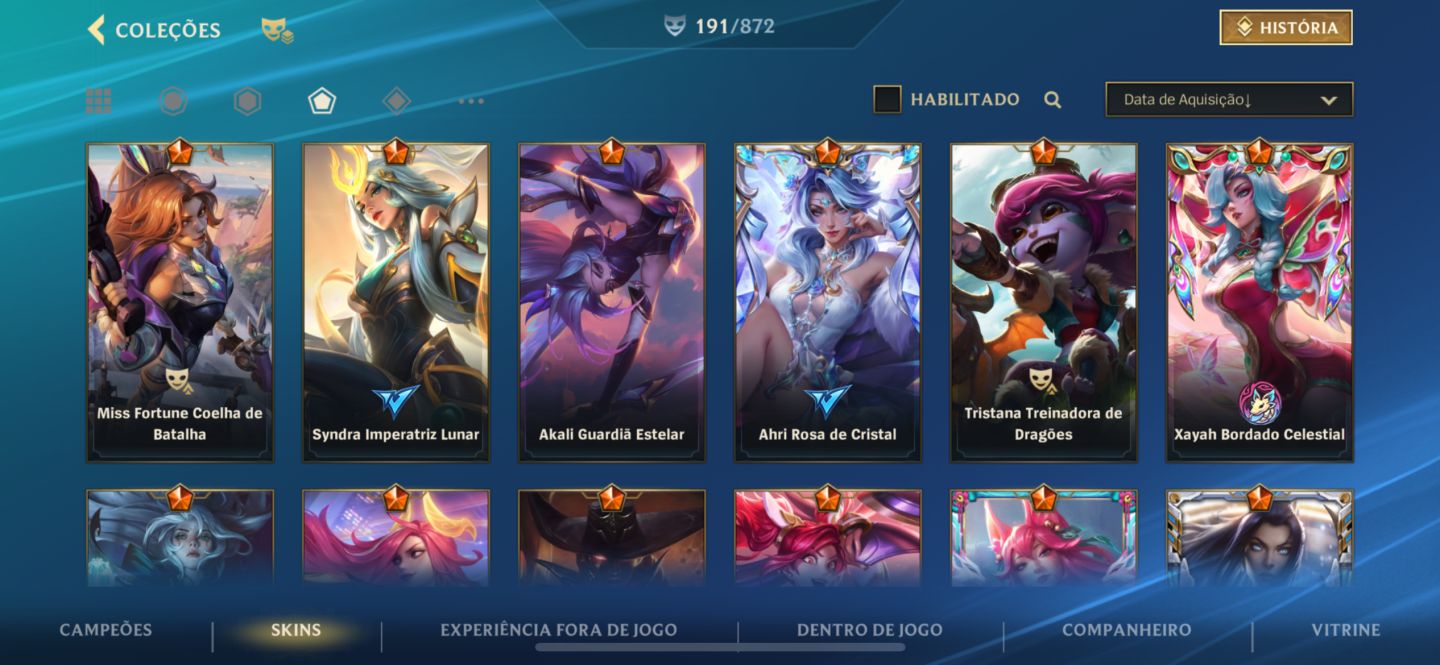 CONTA WILD RIFT COM PRESTIGIO E CROMAS