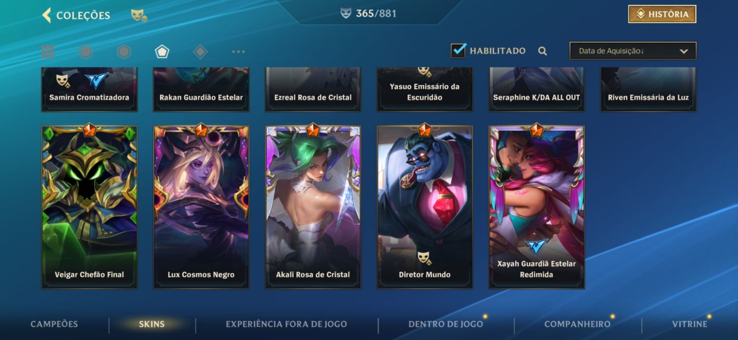 CONTA DE WILD RIFT EXTREMAMENTE COMPLETA 365 SKINS NA COLEÇÃO! | muitos gachas