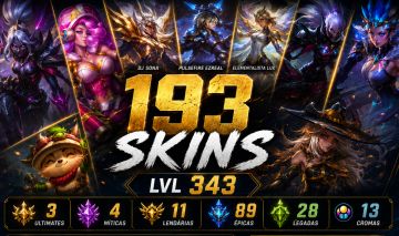 CONTA LOL COM 193 SKINS | LVL 343 | 3 ULTIMATES (PREÇO NEGOCIAVEL)