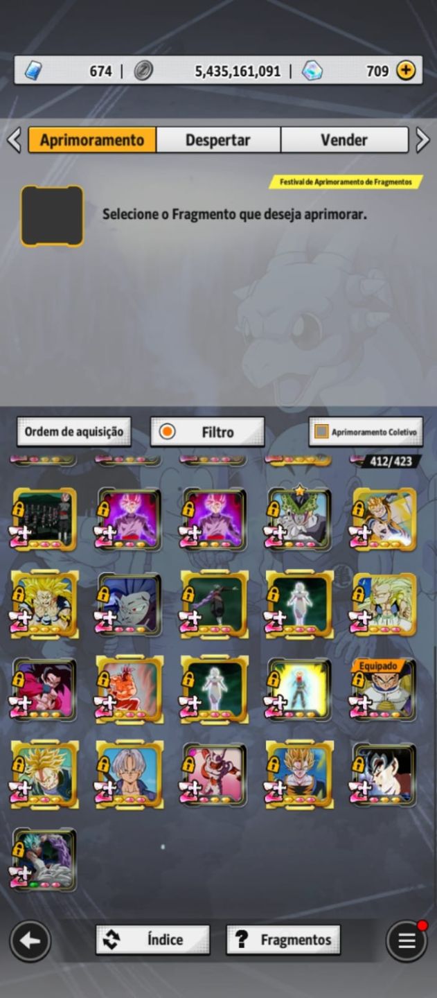 Conta end game com o Goku do mangá com os meta do jogo