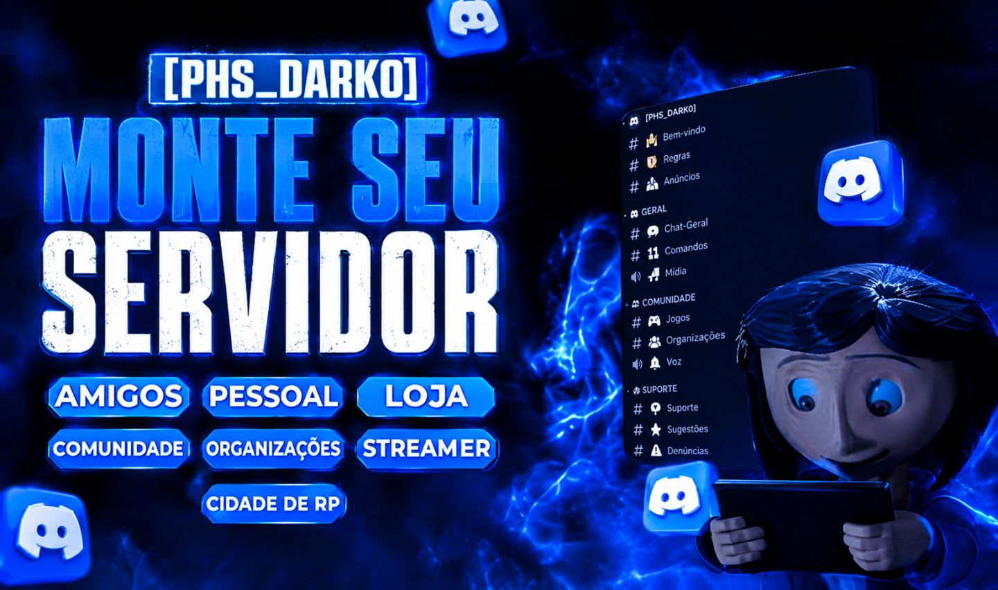 [ ENTREGA NO MESMO DIA!! ] Crio seu servidor do Discord Personalizado!!