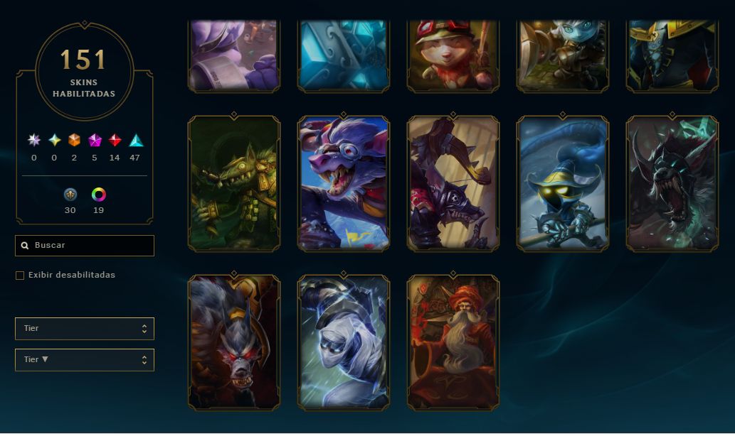 CONTA LOL - LV 242 - BANDEIRA PRAIAS PECAMINOSAS - SKINS 151