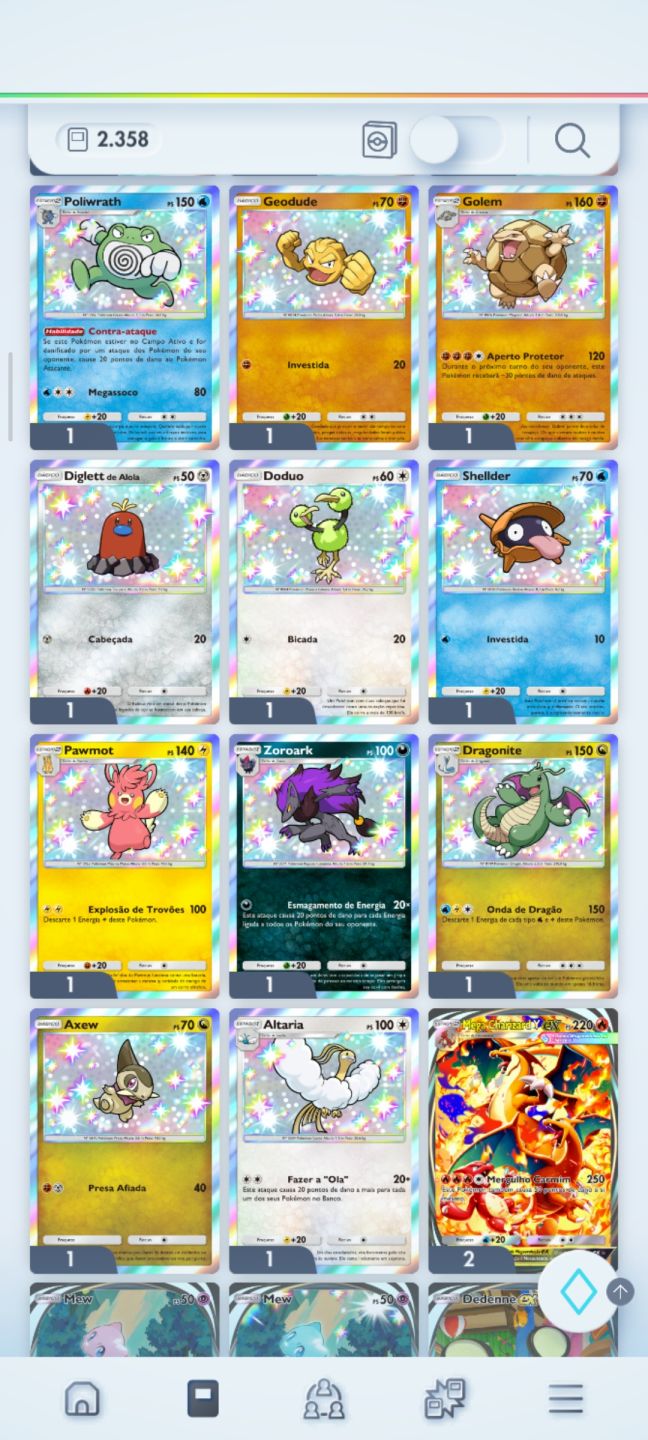 Conta de pokémon tcg com Gold pack