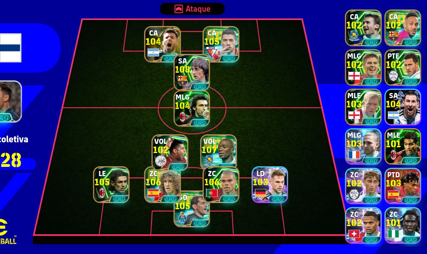 CONTA EFOOTBALL com makelele 107 e puyol 107