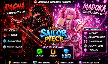 ITENS SAILOR PIECE MADOKA SET + RAGNA SET + 2x Gamepass (SETS E GAMEPASS)baratos