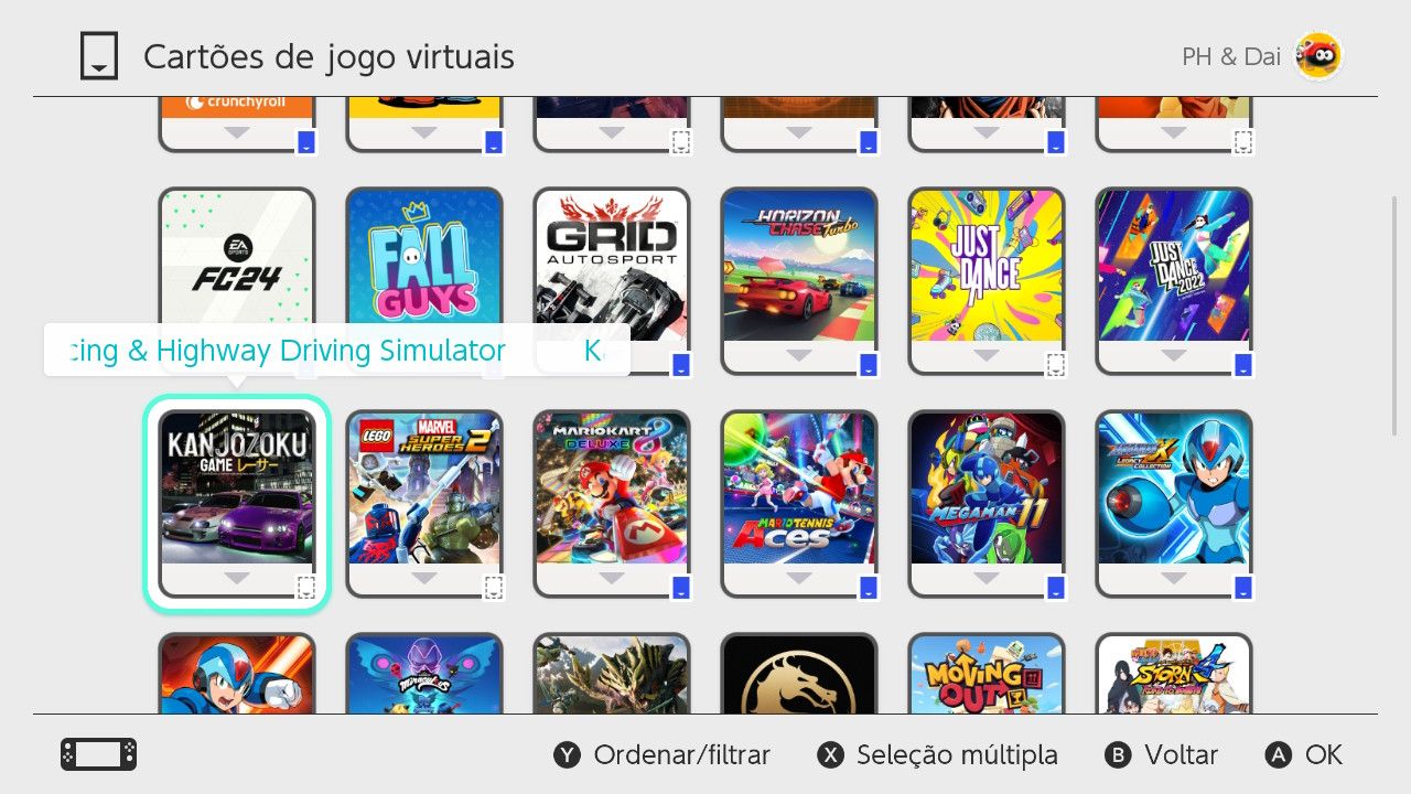 Conta Nintendo Switch | 47 Jogos: Mario Wonder, Kart 8, Tennis e Pokémon Sword