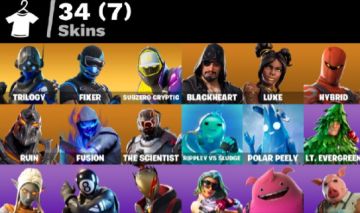CONTA FORTNITE 34 SKINS TRILOGY FIXER