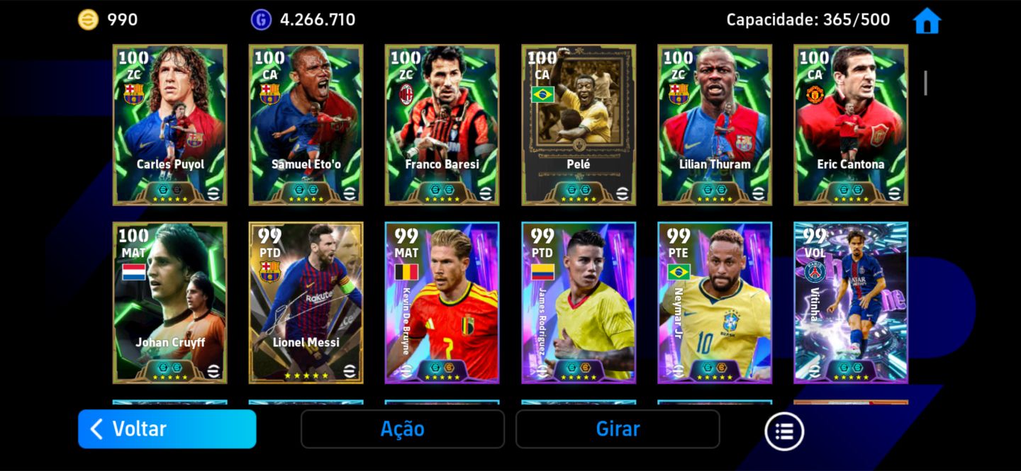 CONTA DE EFOOTBALL MOBILE COMPLETA