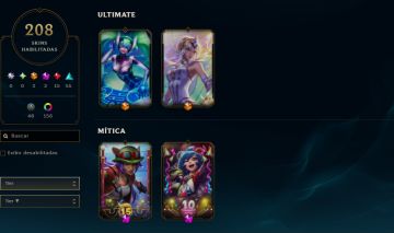 LEAGUE OF LEGENDS 208 SKINS NIVEL 372 TODOS CAMPEOES UNRANKED