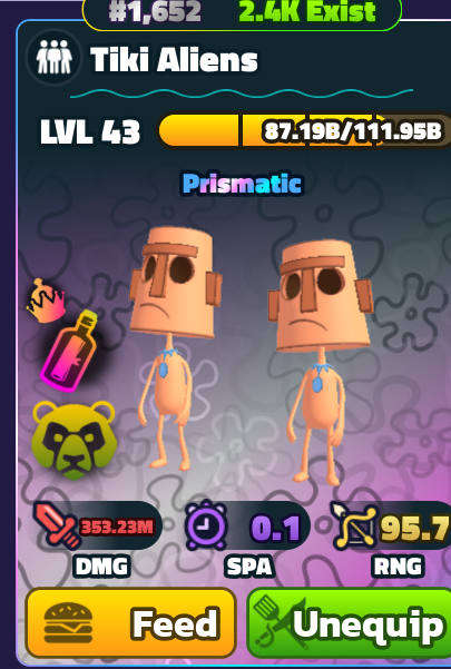 (QUEIMA DE ESTOQUE) UNITS E PETS PRISMATICOS- SPONGEBOB TOWER DEFENSE