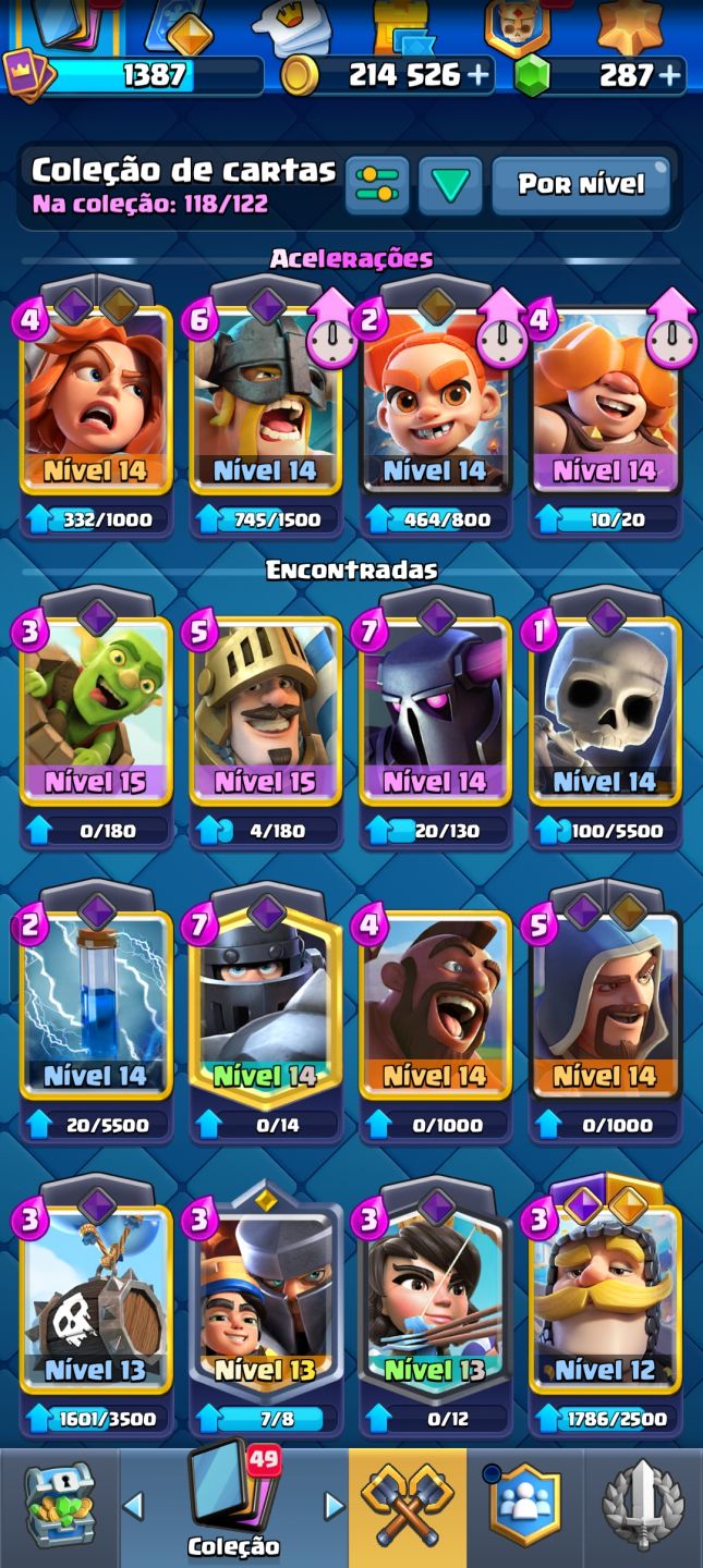 CONTA CLASH ROYALE 8,5K TROFÉUS/ ARENA 22/ DECK LVL 14+ / 5 EVOLUÇÕES