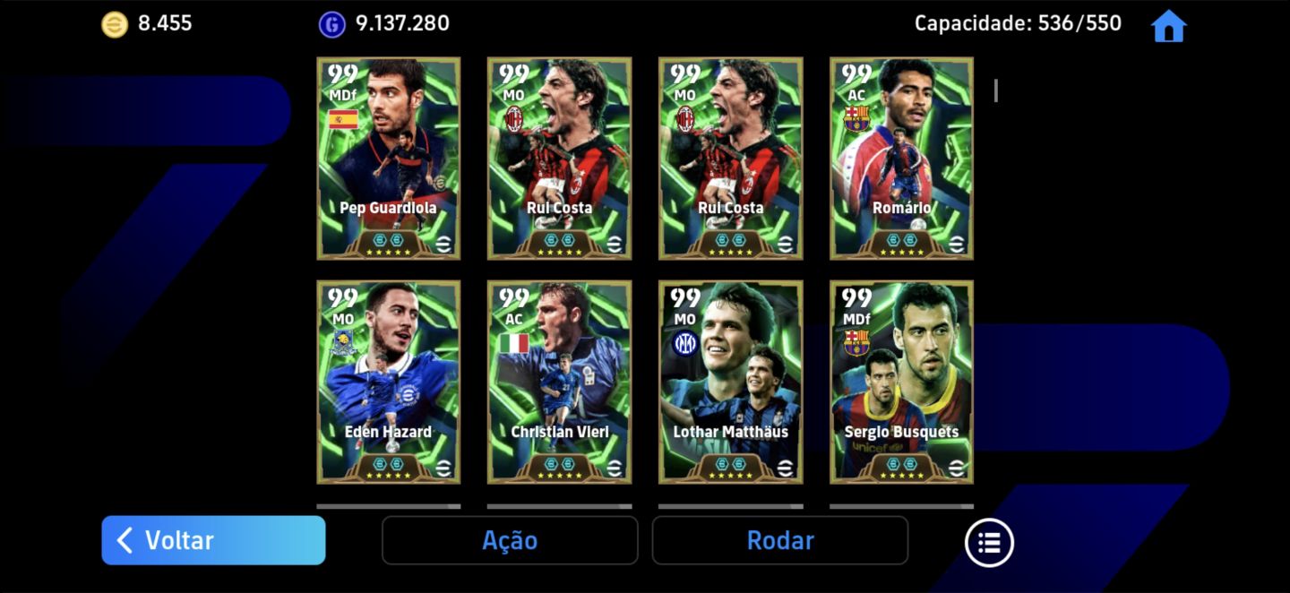 CONTA EFOOTBAL RARA COM 8,455 MOEDAS