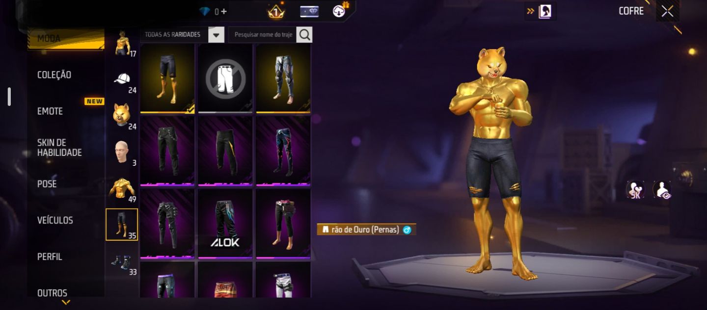 Conta de Free fire nível 45 muito rara com 2 armas evolutivas